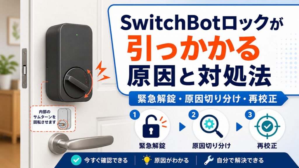 【2026年版】SwitchBotロックが引っかかる原因と対処法｜緊急解錠・再校正まで解説