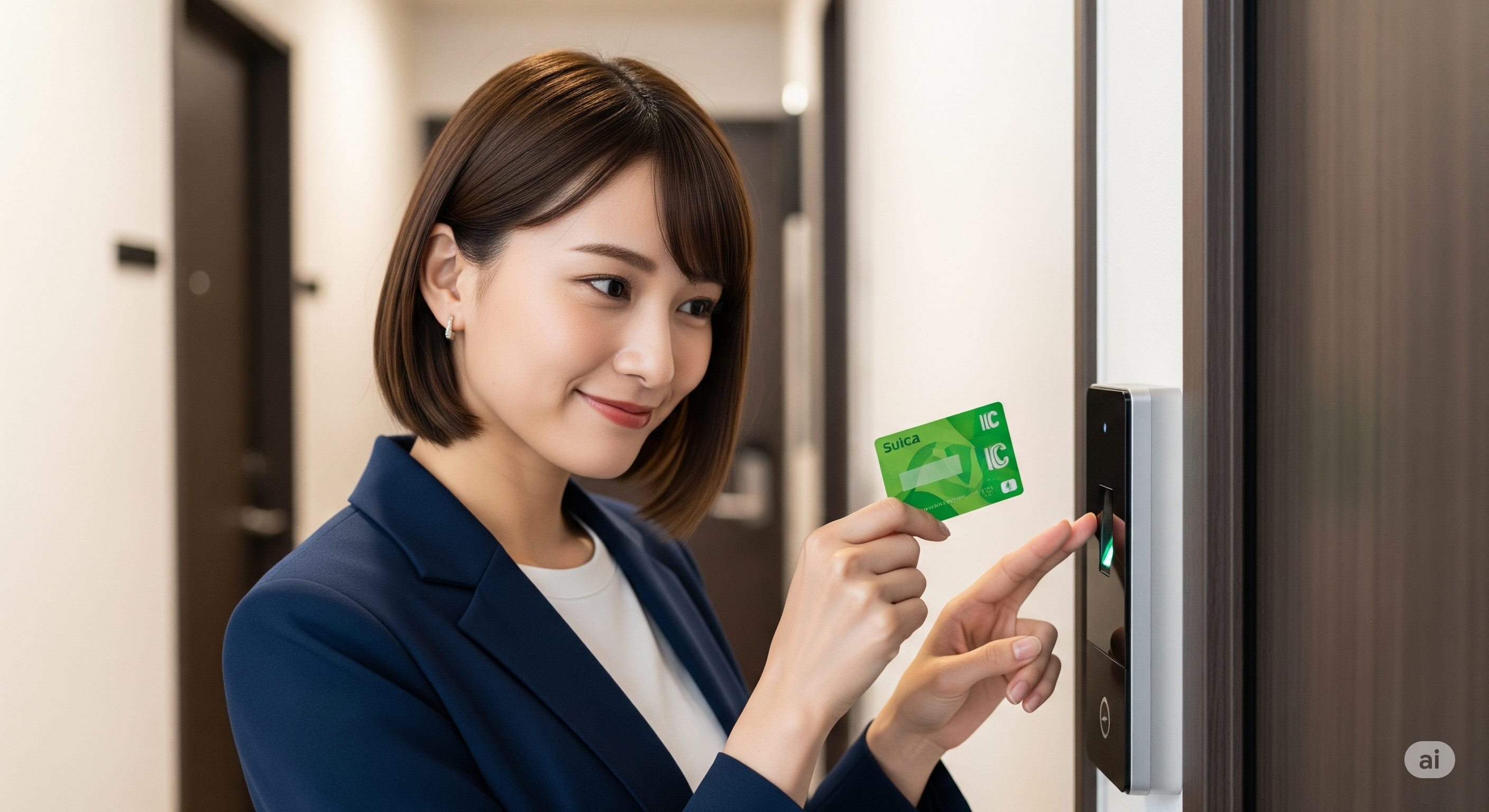 指紋認証パッドは交通系カードに対応