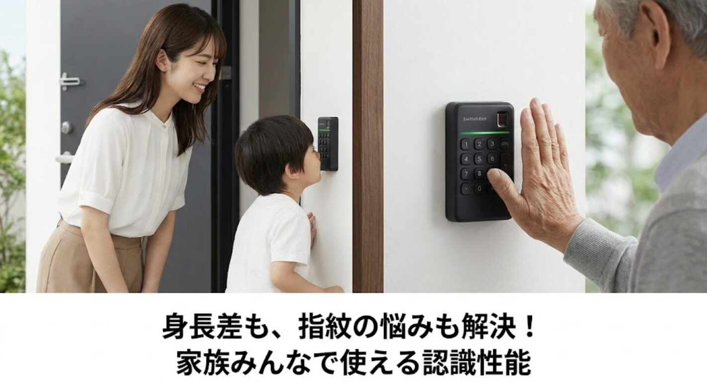 子供の身長や高齢者の指紋摩耗に左右されない認識性能