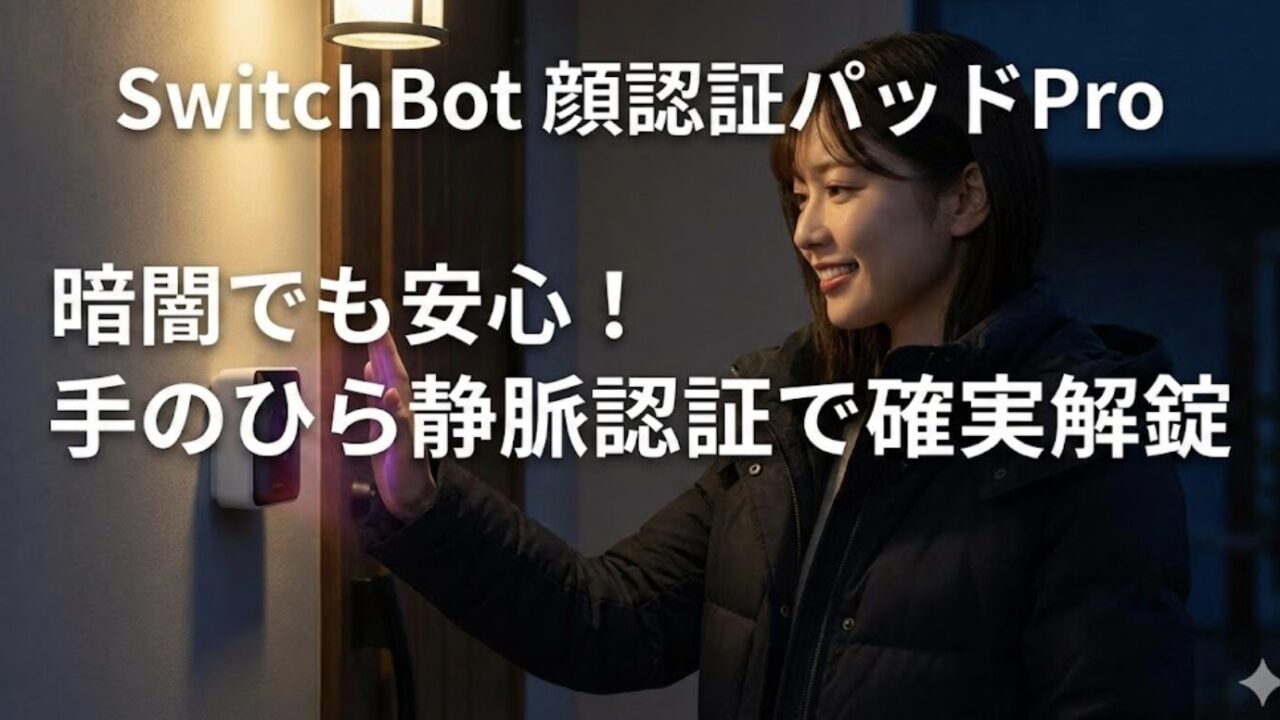 スイッチボットの顔認証パッドProは暗い夜も安心？静脈認証を徹底解説