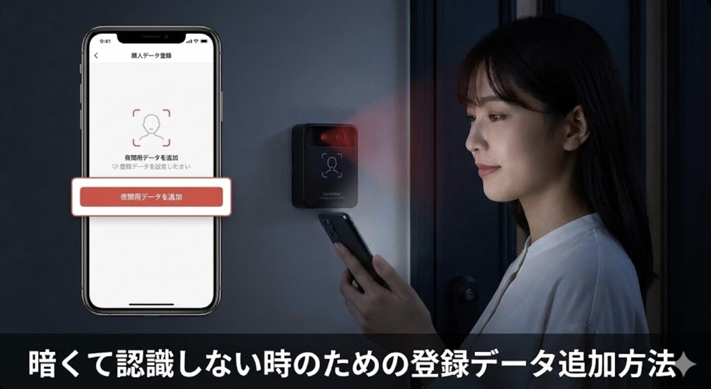 暗くて認識しない時のための登録データ追加方法