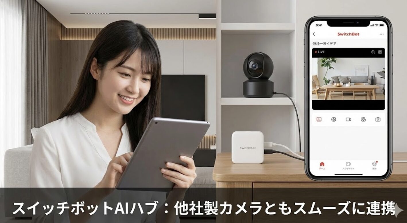 スイッチボットのAIハブと他社製カメラの連携機能