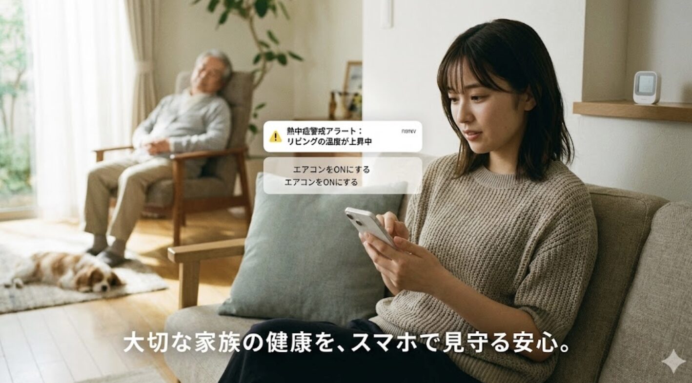 熱中症アラート機能で高齢者やペットを守る安心