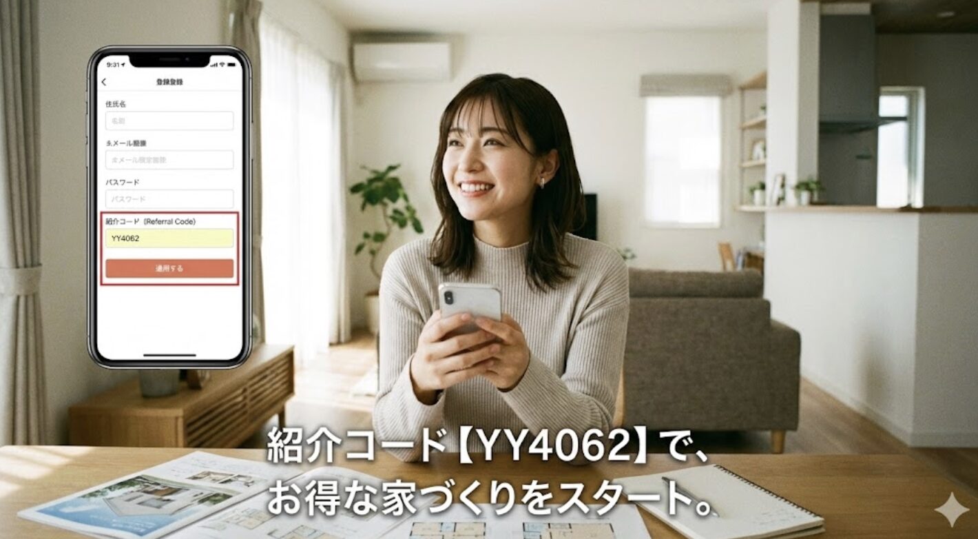 紹介コードYY4062でお得に家づくりを始める