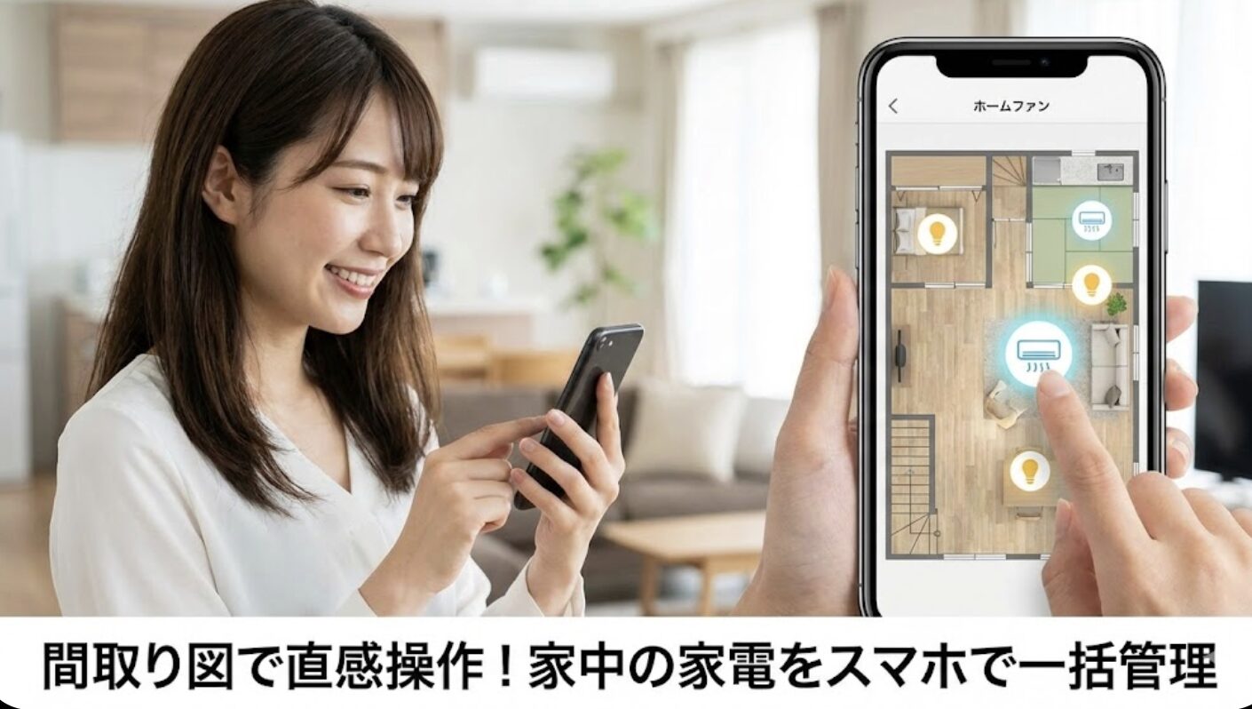 間取り図で直感的に操作できるわが家リモコン
