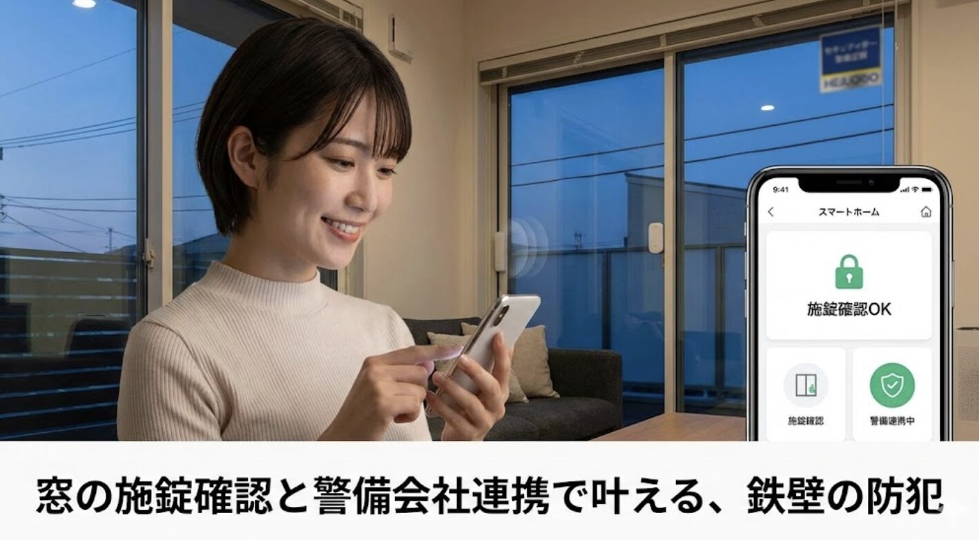 窓の施錠確認とALSOKが連携した防犯機能