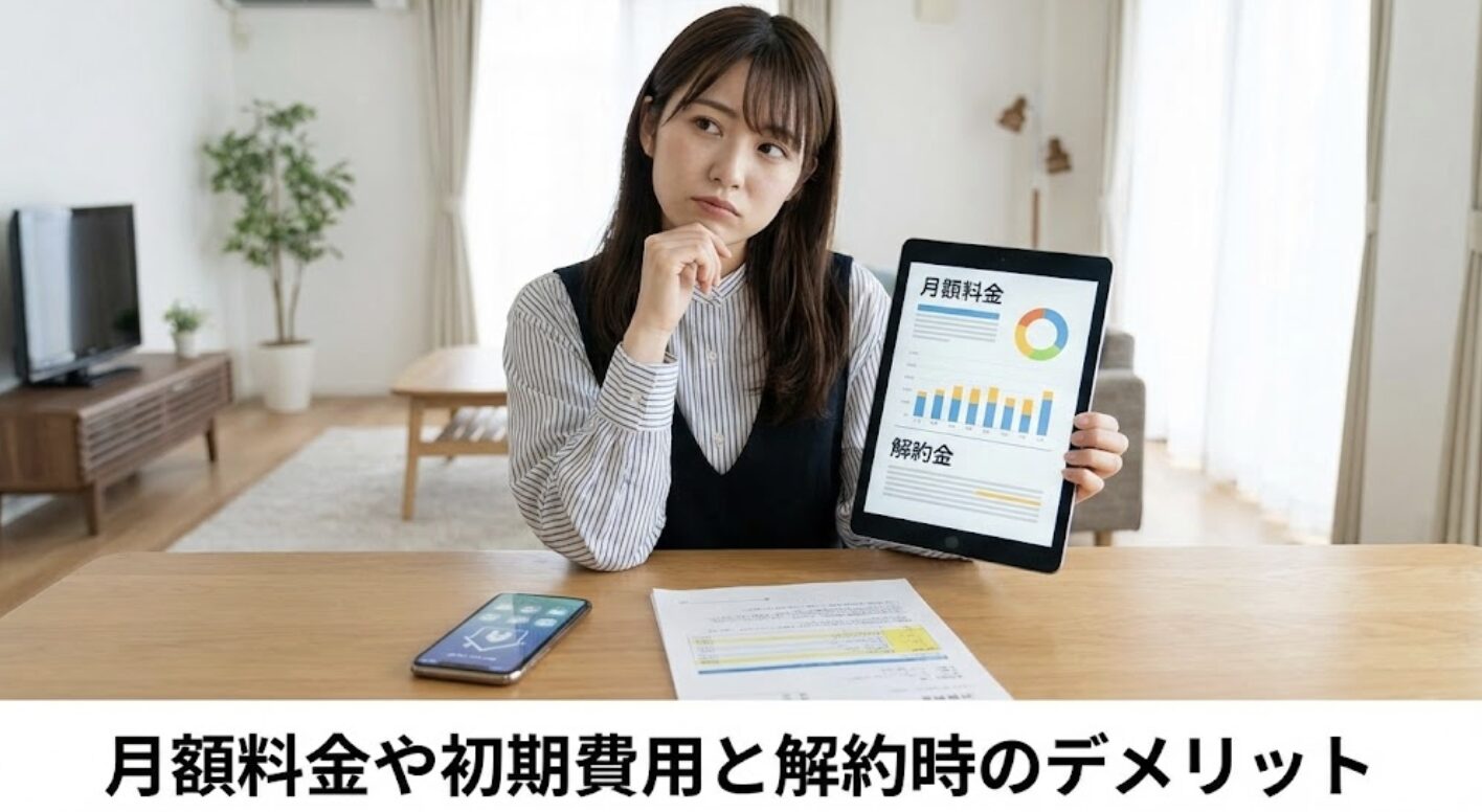 月額料金や初期費用と解約時のデメリット