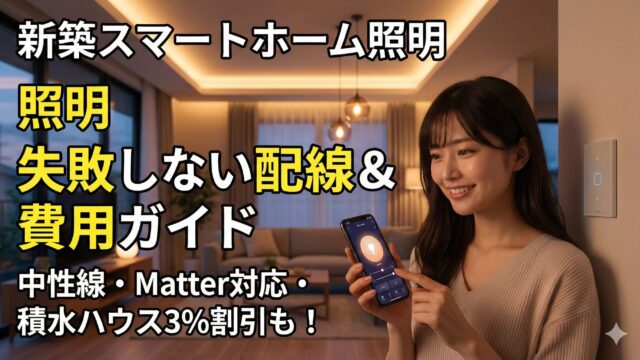 新築スマートホーム照明の選び方と配線！積水ハウスなら3％安くなる
