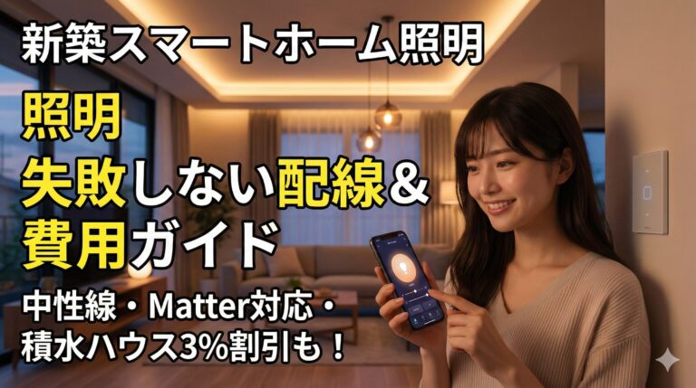 新築スマートホーム照明の選び方と配線！積水ハウスなら3％安くなる