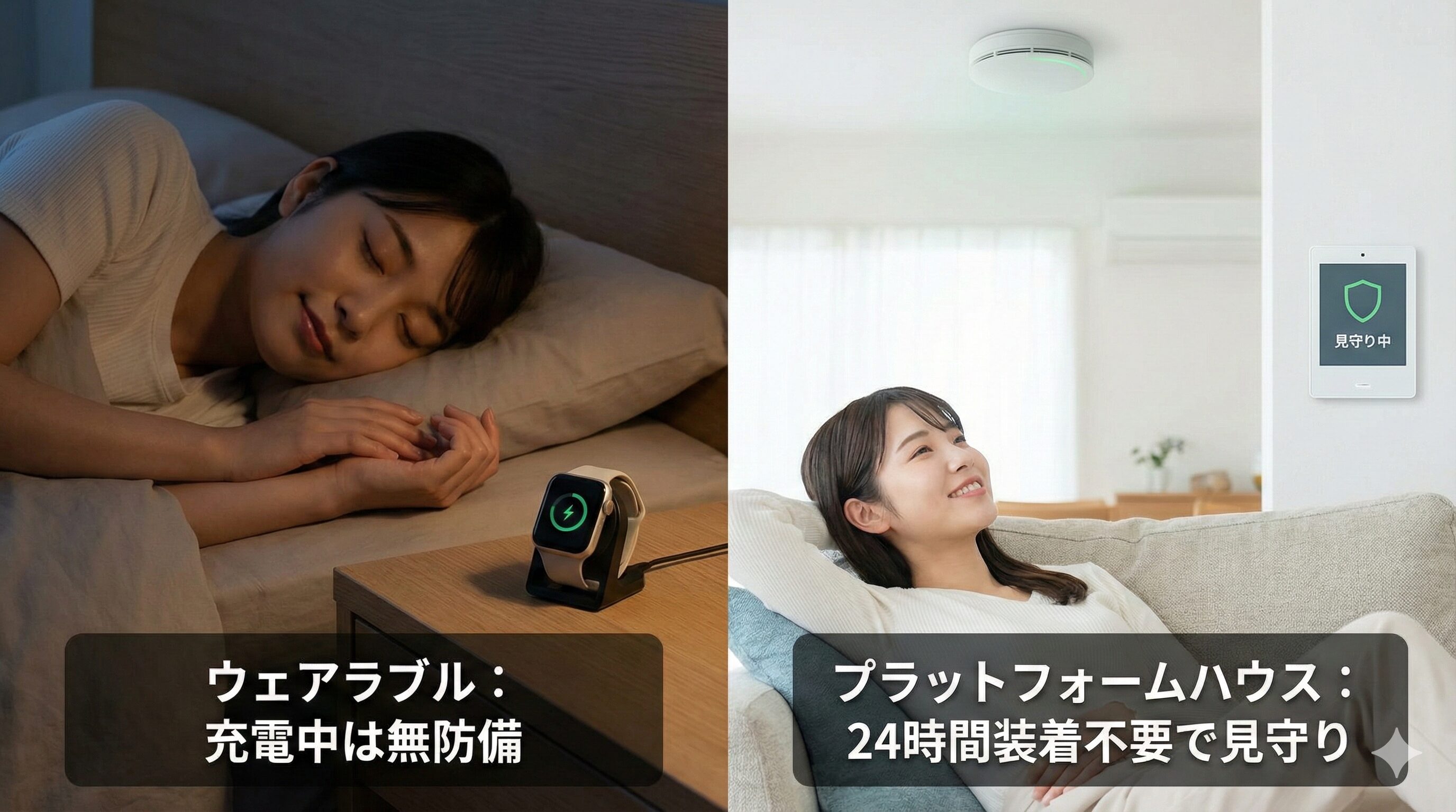 ウェアラブル端末では代用できない安全性