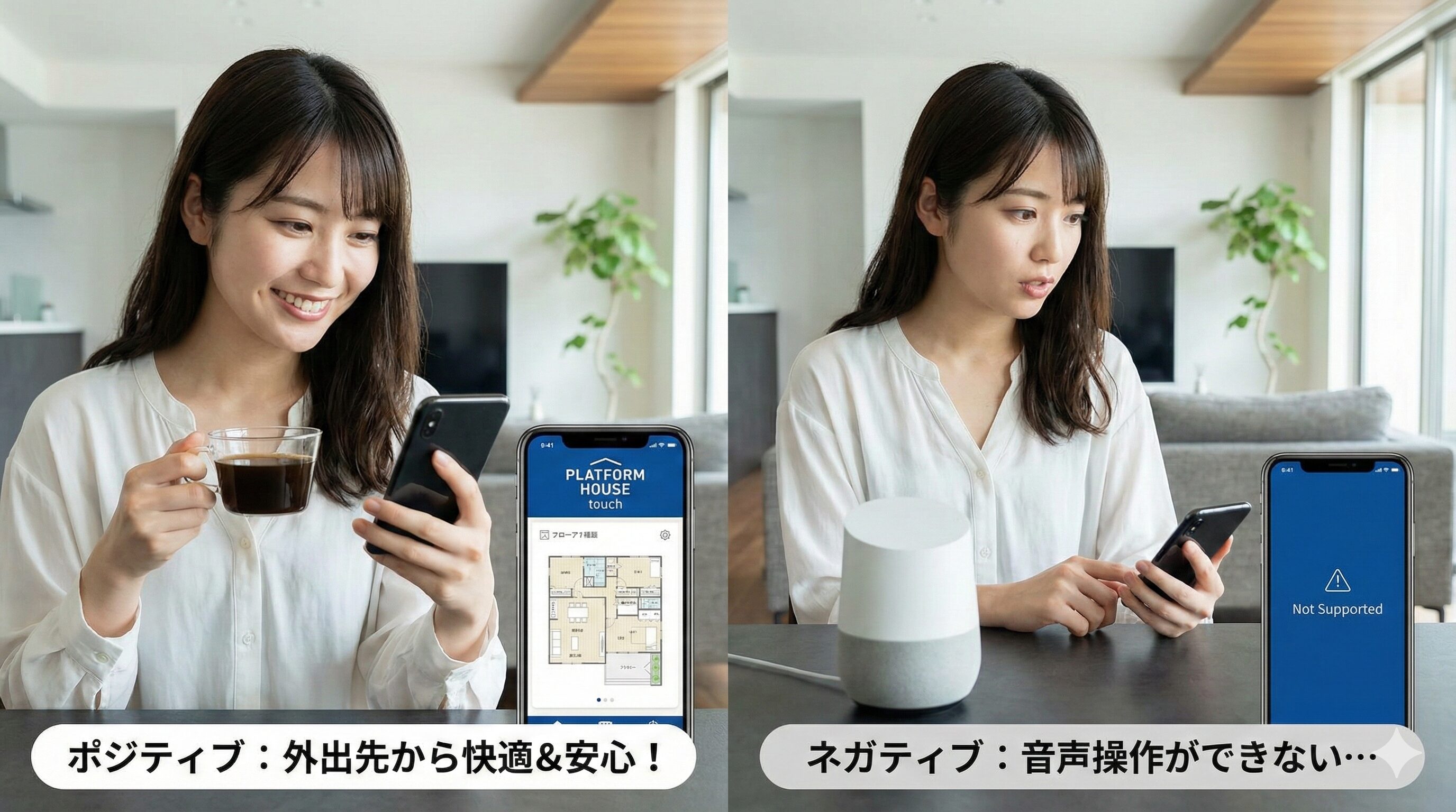 スマートホーム機能に関するプラットフォームハウスの口コミ