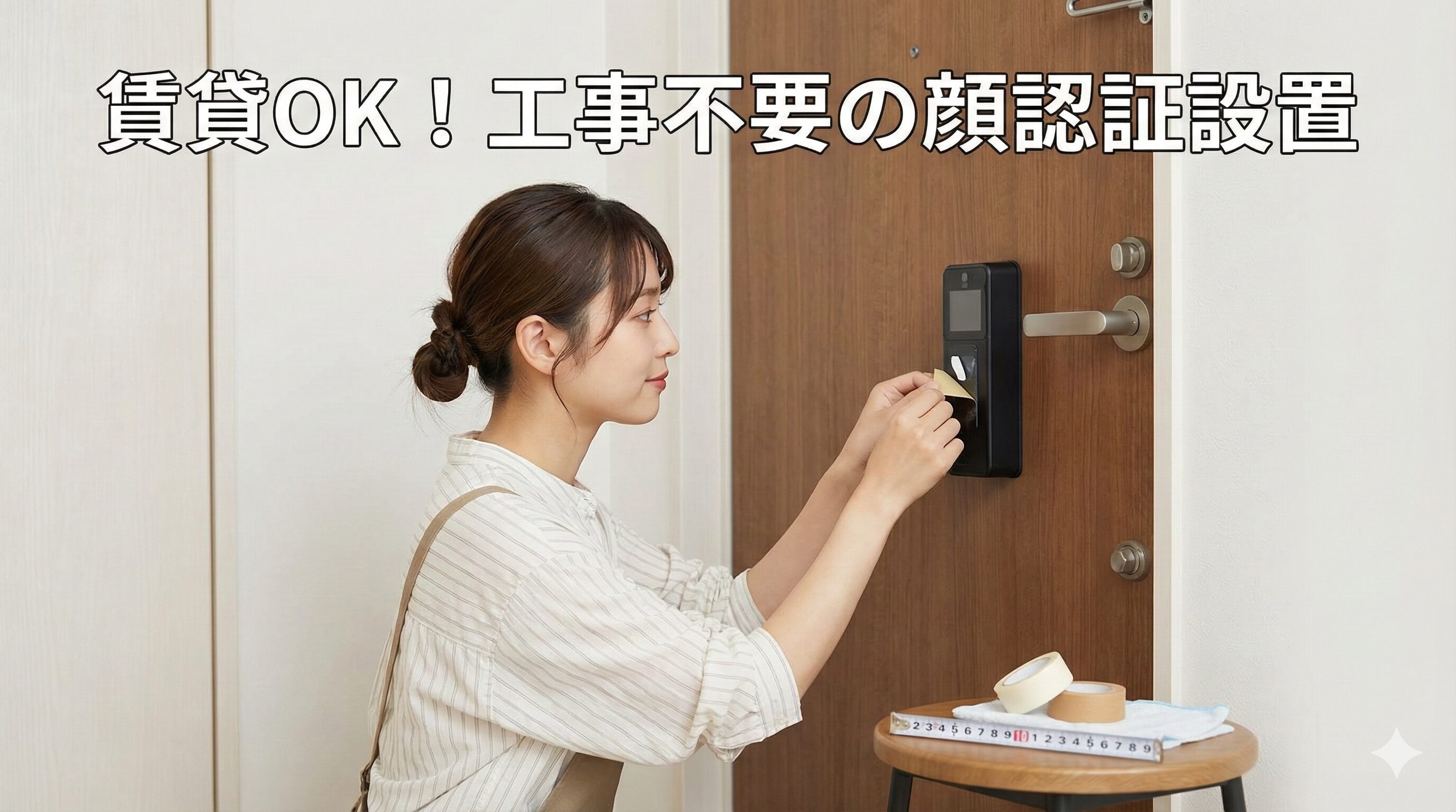 賃貸でも工事不要で後付けできる顔認証の設置方法
