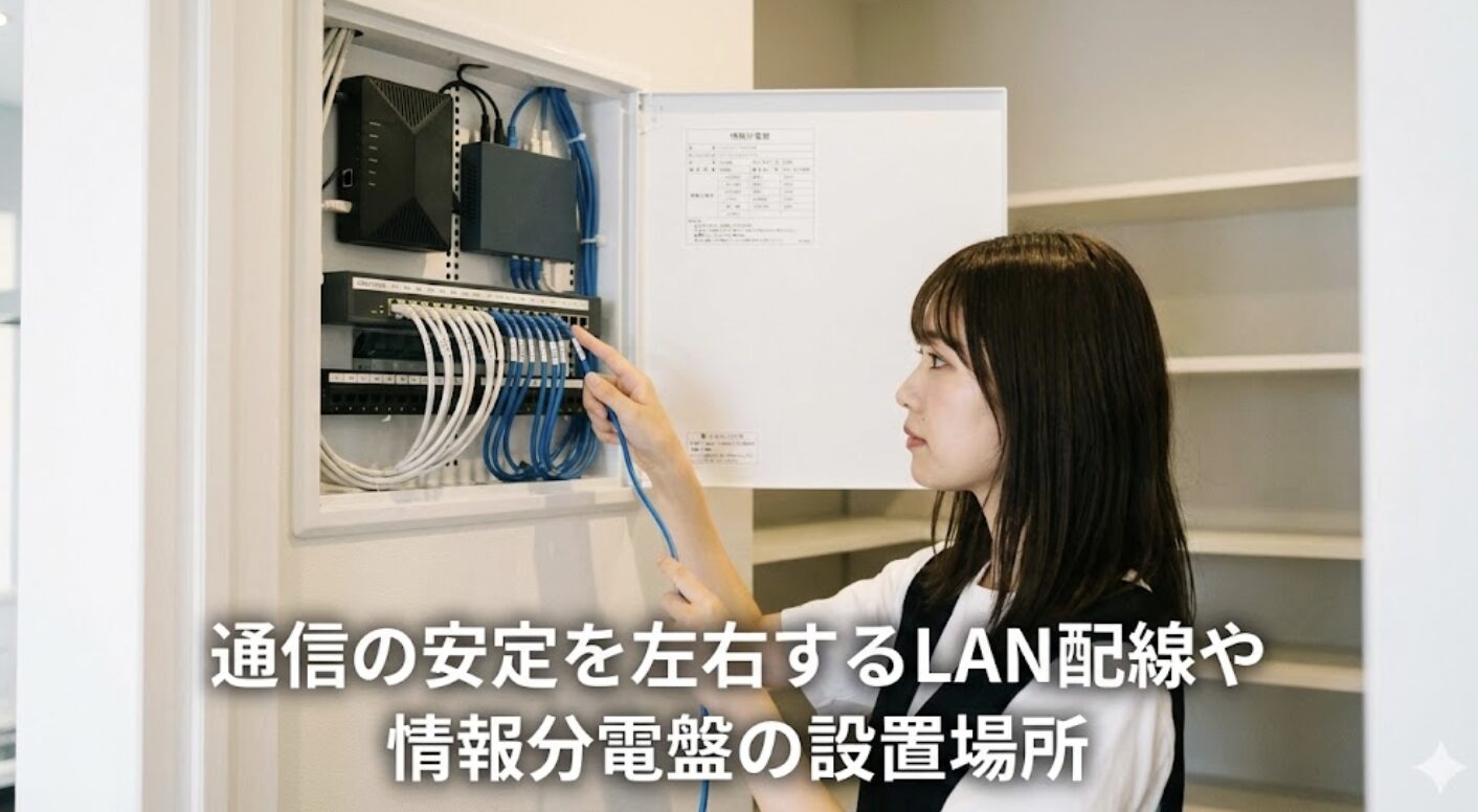 通信の安定を左右するLAN配線や情報分電盤の設置場所