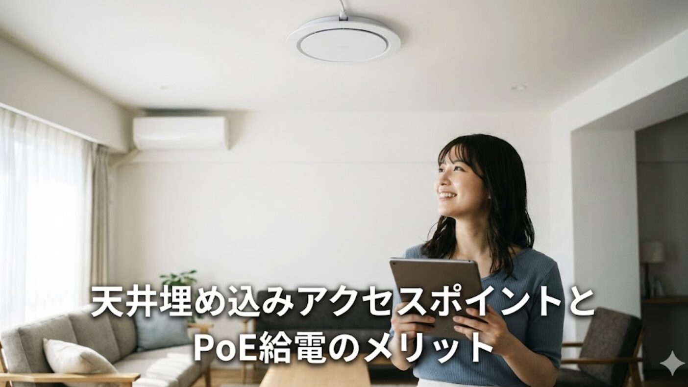 天井埋め込みアクセスポイントとPoE給電のメリット