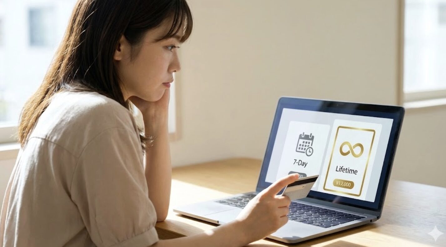 1週間プランより永久版がお得なライセンスの選び方
