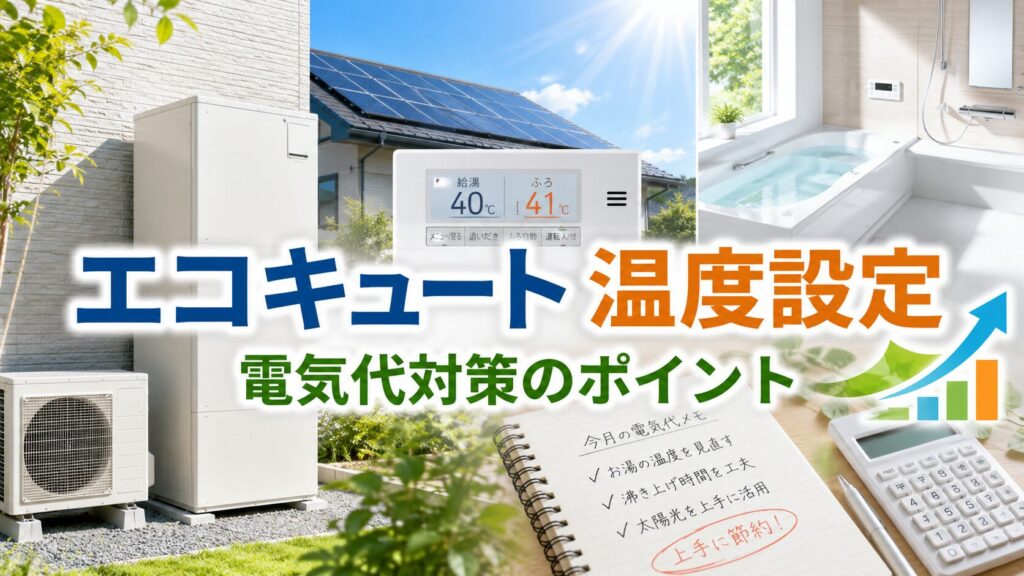 エコキュートの温度設定は何度？給湯・お風呂・節電！4人家族の使用例を公開