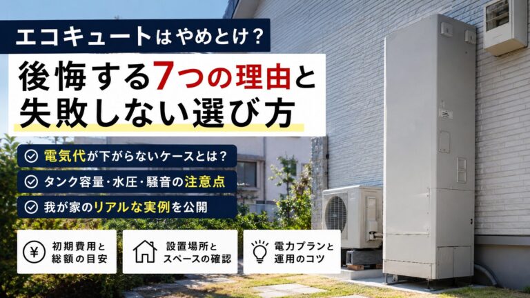 エコキュートはやめとけ？後悔する7つの理由と4人家族の結論