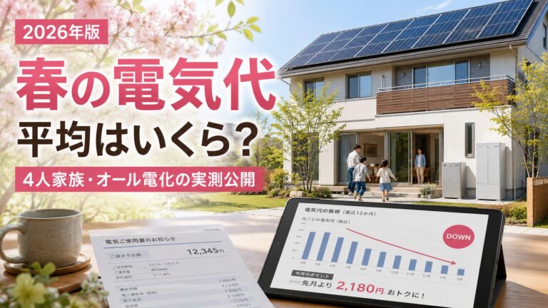 【2026年版】春の電気代平均はいくら？4人家族・オール電化の3〜5月実測8,082円を公開