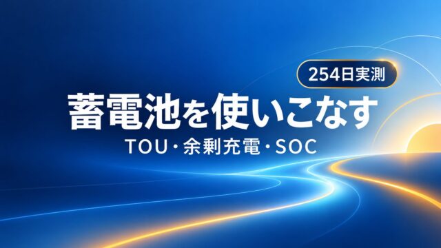 254日実測で考える蓄電池のTOU・余剰充電・SOC設定