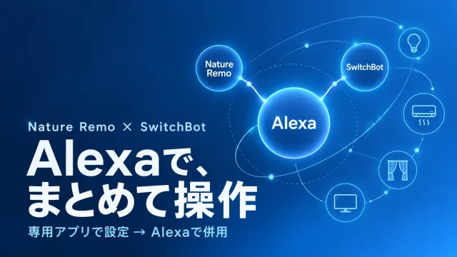 Nature RemoとSwitchBotをAlexaという共通窓口から操作する概念イラスト